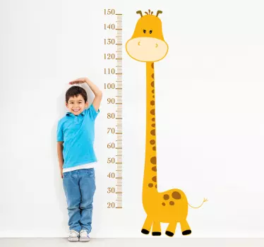 Rumena žirafa višinska tabela otroška nalepka - TenStickers