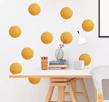 Rumeni krogi dnevna soba stenski dekor - TenStickers