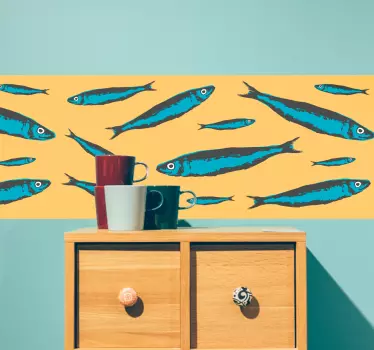 Sardine natisnejo nalepko na meji - TenStickers