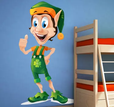 Shamrock elf otroci decal - TenStickers