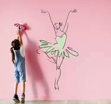 Ballet ballerina silhouette nalepka plesa - TenStickers