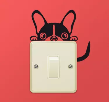 Skrivna nalepka stikala luči frenchie - TenStickers