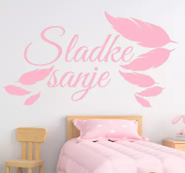 Sladke sanje doma besedilo nalepka za steno - TenStickers