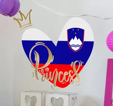 Slovenska princesa zastava nalepka - TenStickers