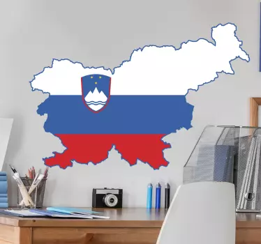 Slovenska zastava nalepka zemljevida - TenStickers