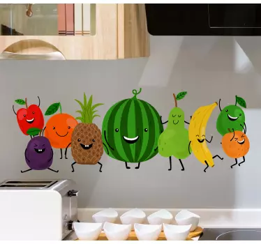 Smešno nasmejano sadje kuhinjska nalepka - TenStickers