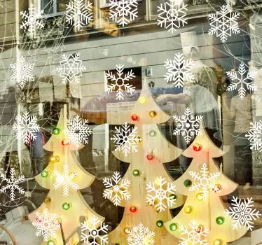 Snežinke prikazujejo božične stenske nalepke - TenStickers