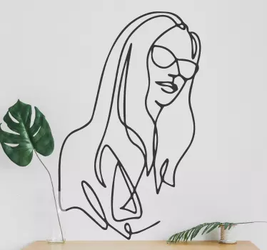 Sončna očala minimalistične ženske ljudje nalepke - TenStickers
