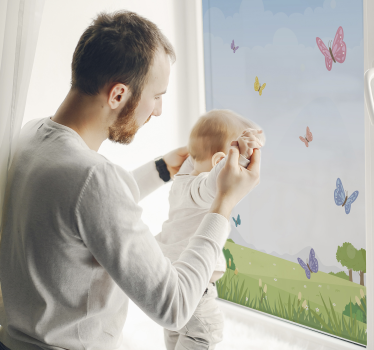 Spomladanski travni metulj okno nalepka - TenStickers
