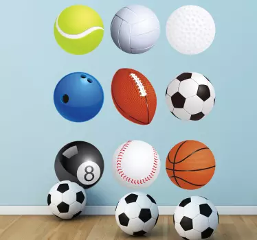 športne krogle stenske nalepke set - TenStickers