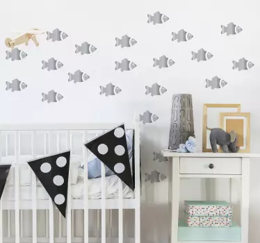 Srebrni otroci ribe riba stenske nalepke - TenStickers
