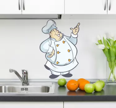 Srečna kuhinja kuharska nalepka - TenStickers