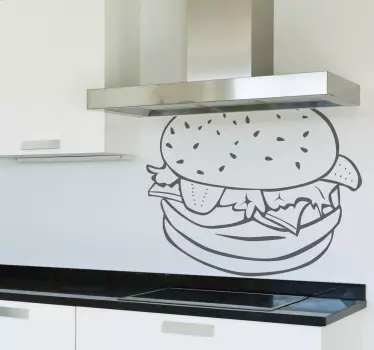 Stenska nalepka obrisa hamburgerja - TenStickers