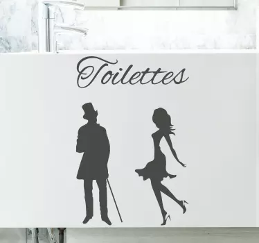 Stranišče silhuete moški in ženska tuš nalepka - TenStickers