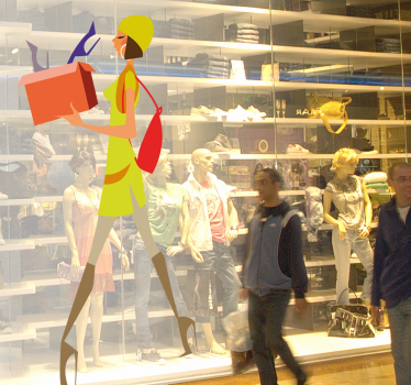 Stylish shopper carrying box za nakupovalne stene - TenStickers