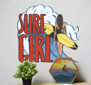 Surfist dekle surf decal - TenStickers