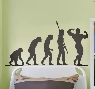 Telovadnica evolucija stenski dekor - TenStickers