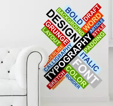 Tipografija pojmov stenska nalepka besedila - TenStickers