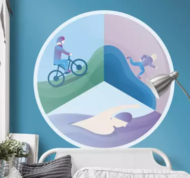Triatlon športne olimpijske stenske nalepke - TenStickers