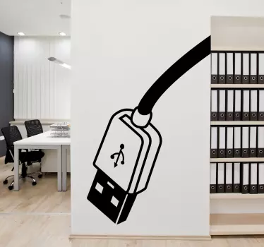Usb kabel stenske nalepke - TenStickers