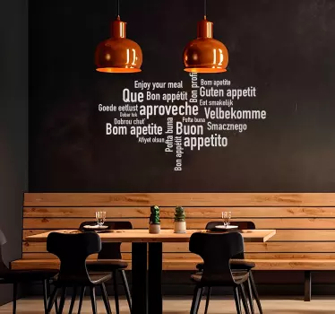 Uživajte v svoji hrani v jezikih dekorativna nalepka za steno - TenStickers