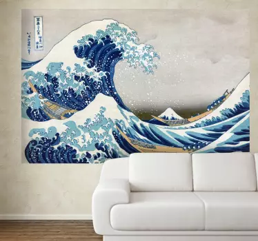 Velik val off kanagawa stenski mural - TenStickers