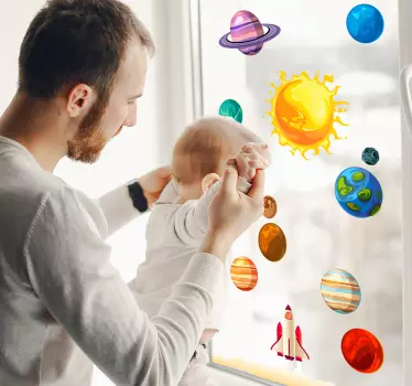 Vesoljska nalepka planetov - TenStickers