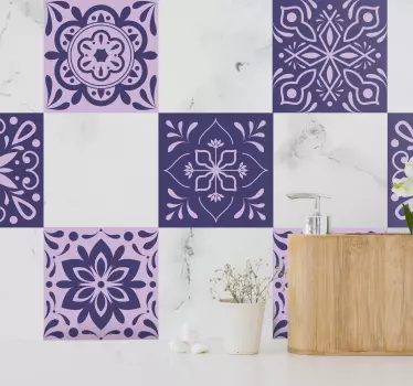 Vijolične cvetlične ploščice prenos ploščic - TenStickers