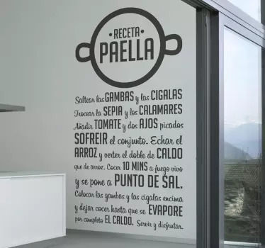 Vinilo decorativo receta paella nalepka živali - TenStickers