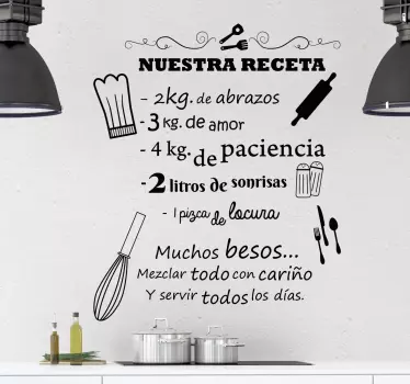 Vinilos para cocinas nuestra receta nalepka živali - TenStickers