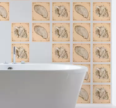 Vintage nalepka za prenos ploščic iz školjk - TenStickers