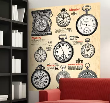 Vintage ure stenske nalepke - TenStickers