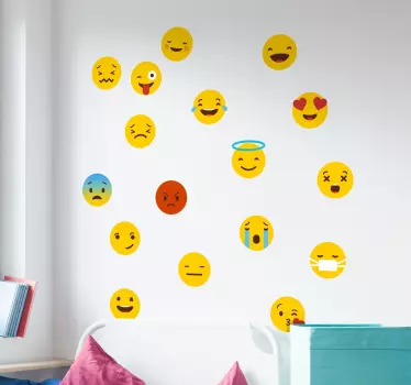 Whatsapp emoji stenske nalepke - TenStickers