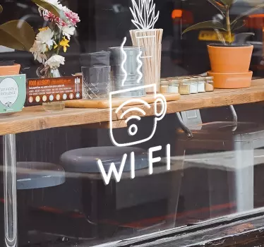 Wi-fi poslovna nalepka za kavo - TenStickers
