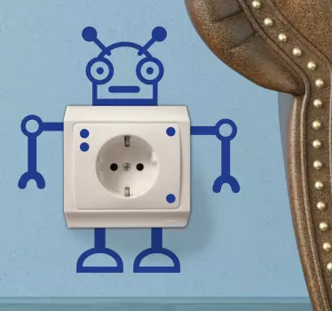 Zabavna robotska nalepka za vtičnico - TenStickers