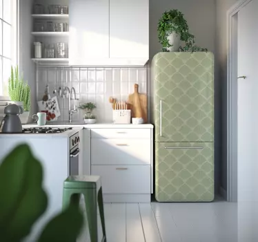 Zelena geometrija Dekorativne nalepka za hladilnik - TenStickers