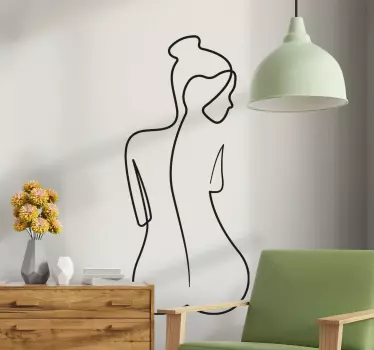 ženska elegantna linija umetniški slog ljudje nalepke - TenStickers