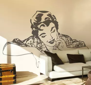 ženska retro decal - TenStickers