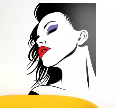ženska z make up nalepko - TenStickers