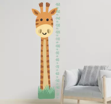 žirafa z nalepko grafikona višine metra rasti - TenStickers