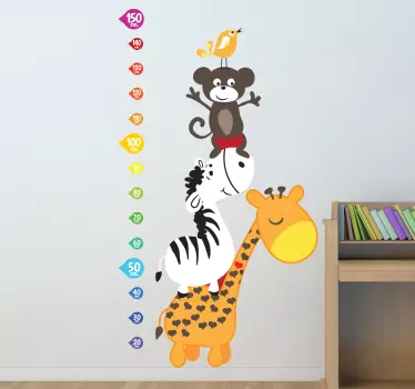 živalska višina tabela stenska nalepka - TenStickers