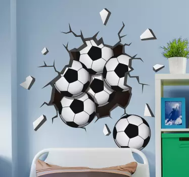 žoge, ki padejo s stenske nalepke nogometne stene - TenStickers