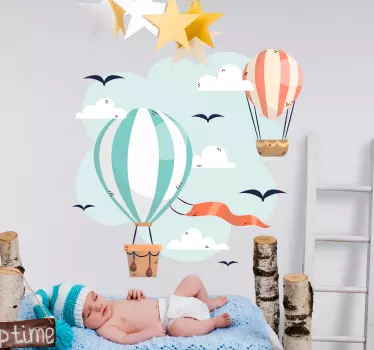 Zračni baloni in oblaki domače stenske nalepke - TenStickers