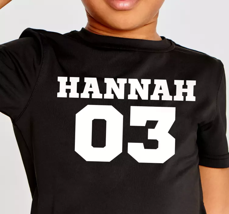 Bele majice s številko in imenom po meri z imenom - TenStickers