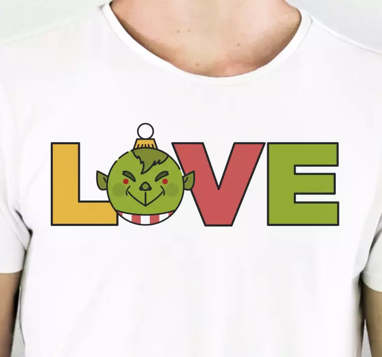 Božična majica grinch love - TenStickers