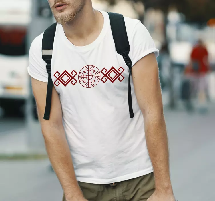 Rdeči mapuche slog majica - TenStickers