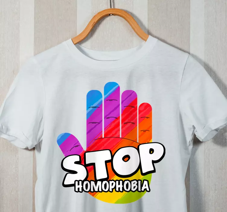 Stop homofobiji sporočilo majica - TenStickers