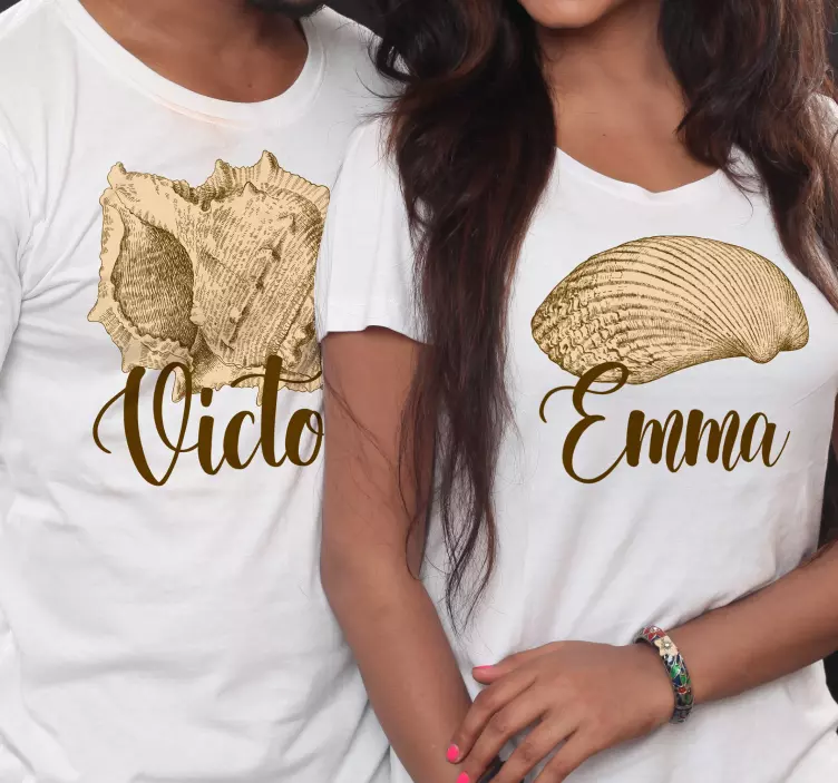 Vintage školjke par majic - TenStickers