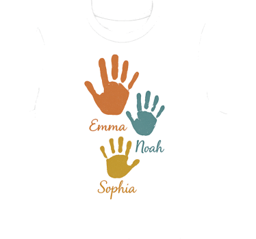 Personalized handprints design majica - TenStickers