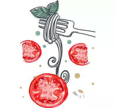 Majica s testeninami in paradižnikom - TenStickers